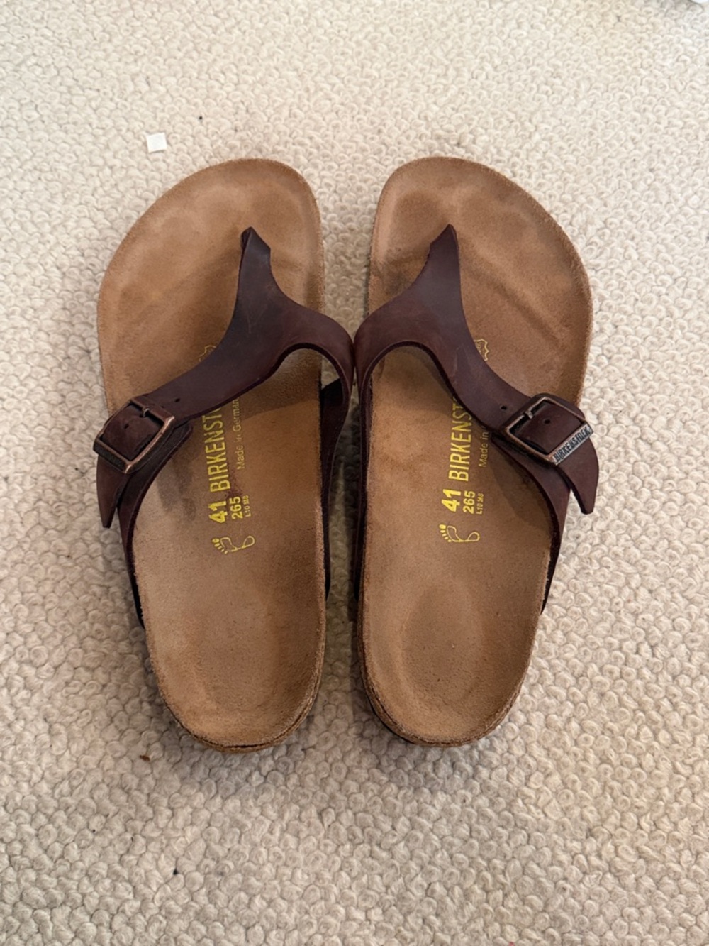 Birkenstock Brown Leather Thong Sandals